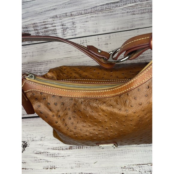 Dooney & Bourke Ostrich Leather Hobo Shoulder Bag GUC $348 - Picture 11 of 16